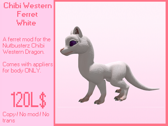 INABA : Chibi western ferret (white)