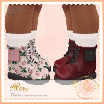Second Life Marketplace Mia Bebe Toddler Youth Alex Boots Harlequin Wear