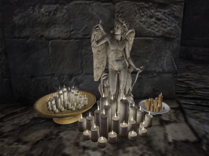 VRDz Decor Grouping of White Shrine Candles Set + Menu V1.2