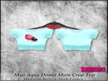 Tastic-Mya Aqua Donut Mom Crop Top