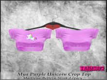 Tastic-Mya Purple Unicorn Crop Top