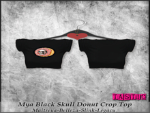 Tastic-Mya Black Skull Donut Crop Top