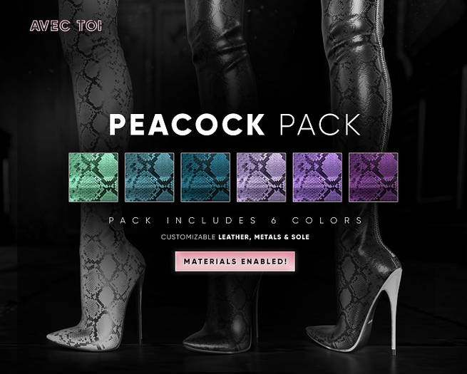 AVEC TOI - Runaway Boots PEACOCK PACK Python