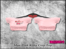 Tastic-Mya Pink Kitty Crop Top