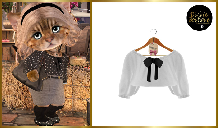 *DB* DINKIES POPPY BLOUSE* white