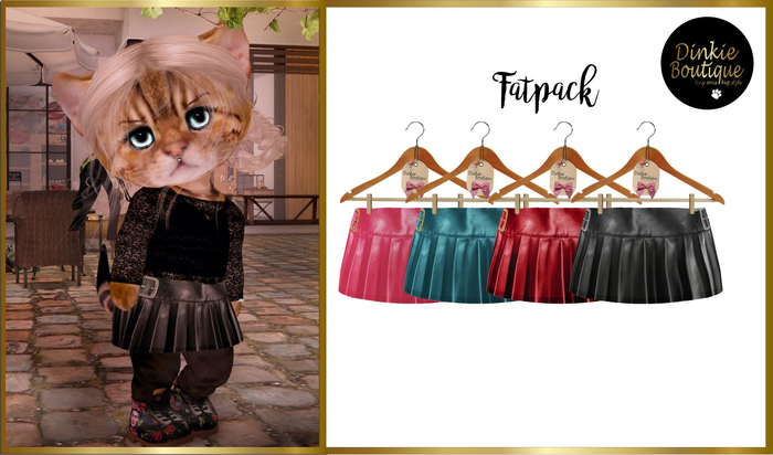 *DB* DINKIES LUISA FAUX LEATHER SKIRT* FATPACK