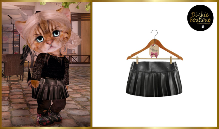*DB* DINKIES LUISA FAUX LEATHER SKIRT* black