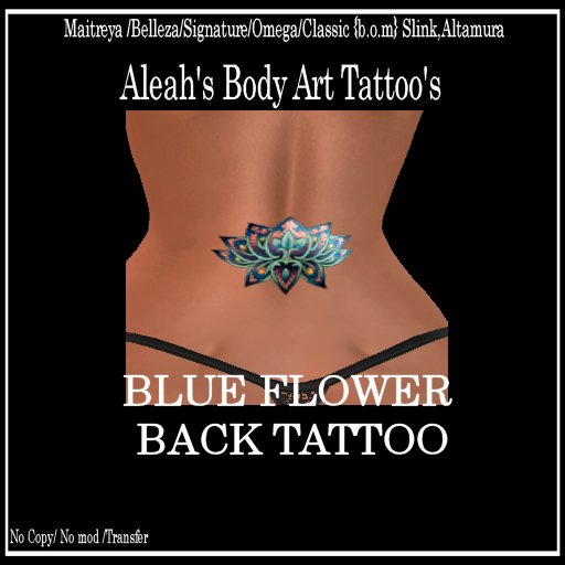 BLUE FLOWER BACK TATTOO