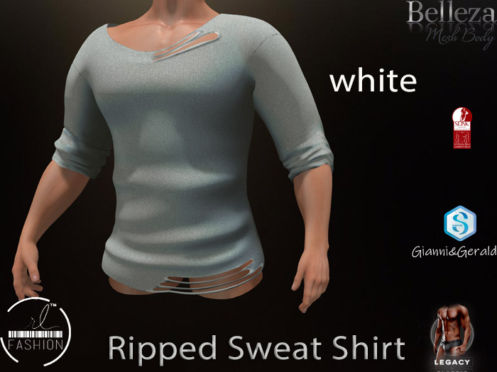 The Men Ripped Sweet Shirt White