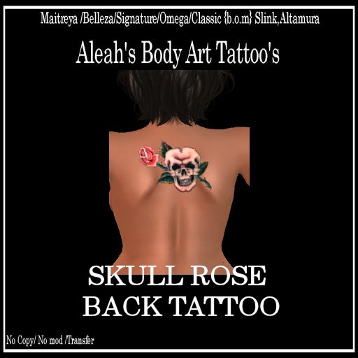 SKULL ROSE BACK TATTOO