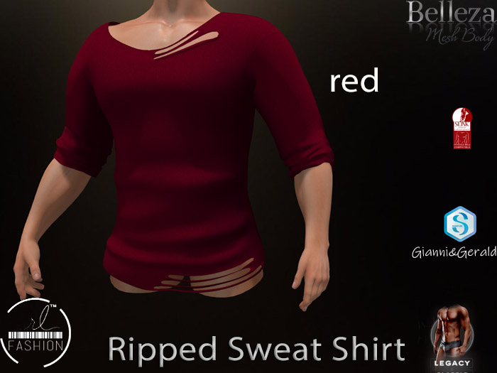 The Men Ripped Sweet Shirt Red