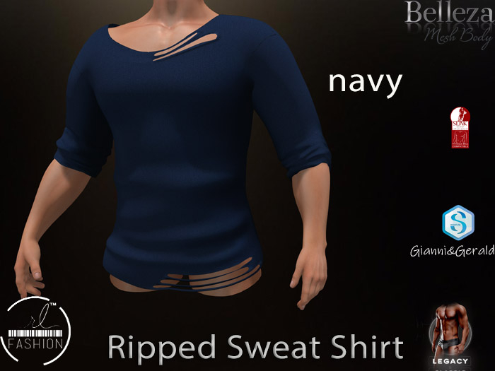 The Men Ripped Sweet Shirt Navy