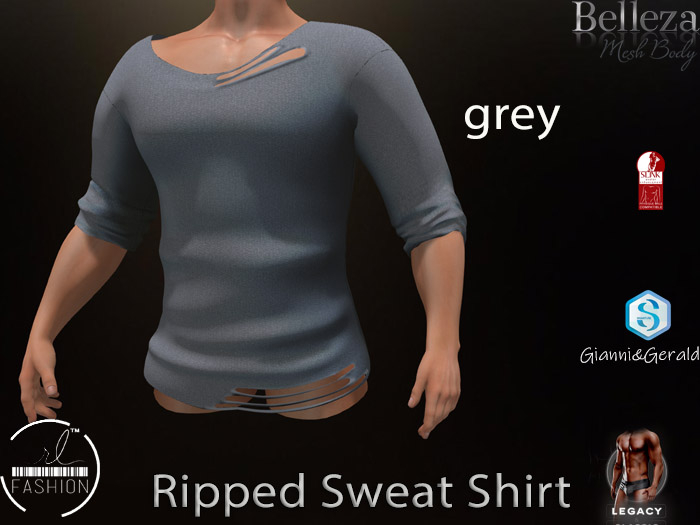 The Men Ripped Sweet Shirt Grey