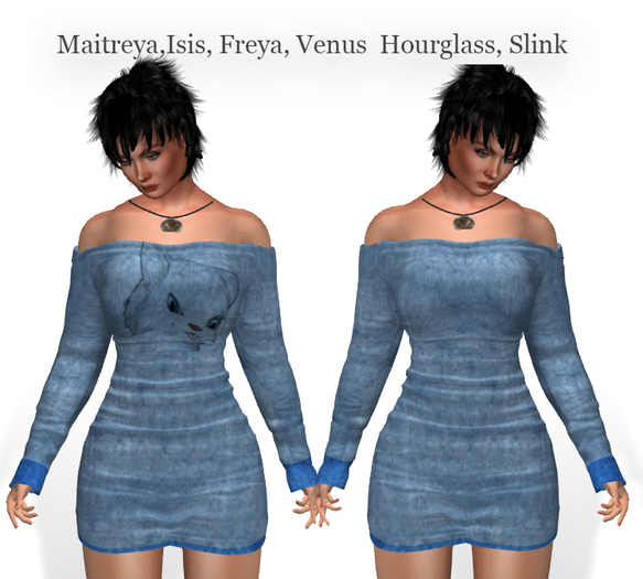 Demo Off Shoulder Blue Ruched Dress, Belleza, Maitreya, Slink