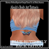 BLUE BUTTERFLY BACK TATTOO