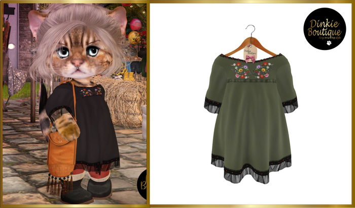 *DB* DINKIES LILIANA DRESS* olive
