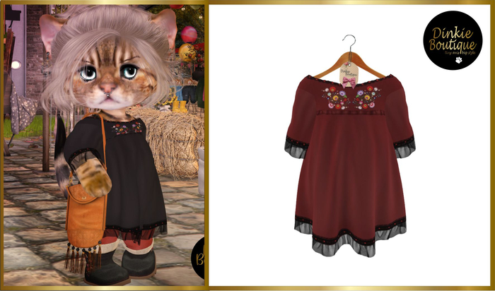 *DB* DINKIES LILIANA DRESS* bordeaux