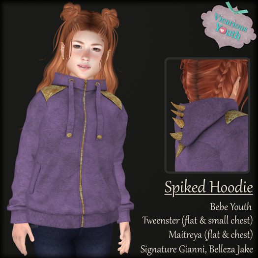{V*Y} Spiked Hoodie - Purple/Gold