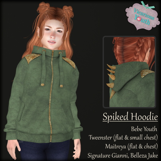 {V*Y} Spiked Hoodie - Green/Gold