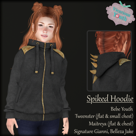 {V*Y} Spiked Hoodie - Black/Gold