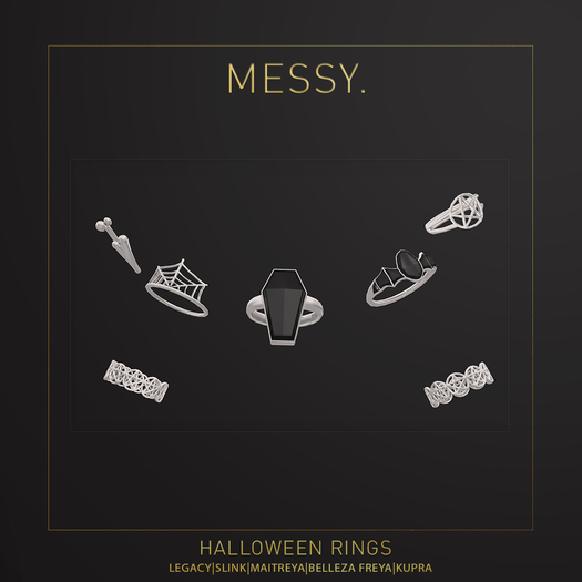 Messy. Halloween Rings Silver (unpack me)