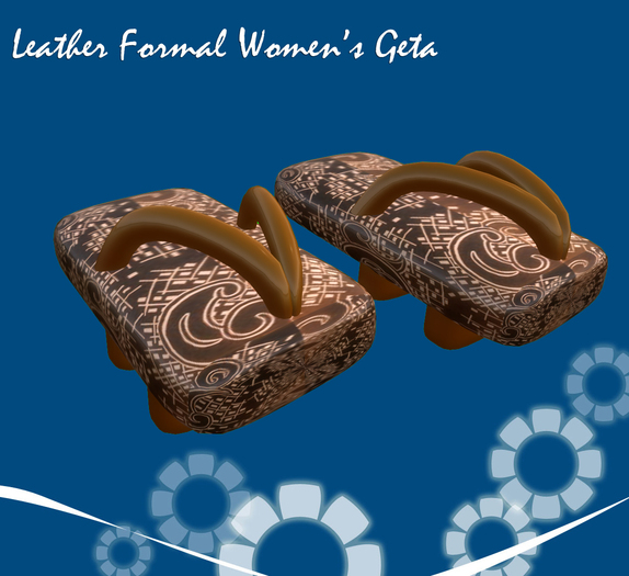 Leather Formal Women's Sculpted Geta by KID (Mod)(Copy)(Box)