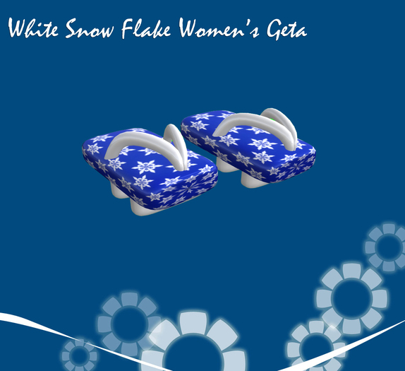 White Snow Flake Women's Sculpted Geta by KID (Mod)(Copy)(Box)