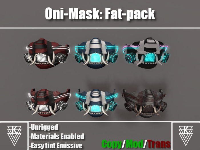 [Katz] Cyberpunk Oni Mask Fat-pack
