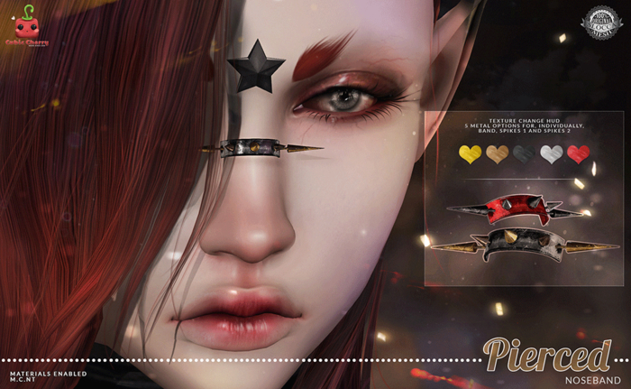 [Cubic Cherry] {Pierced} noseband