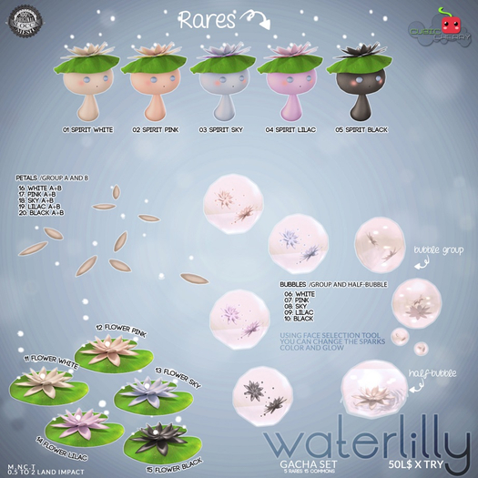 05{Waterlilly} spirit black .::Cubic Cherry::. RARE
