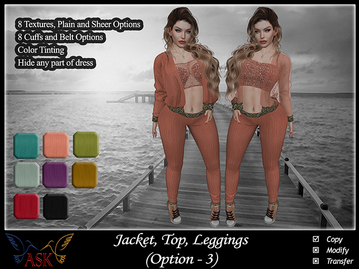 ASK - Jacket, Top, Leggings (Option - 3)