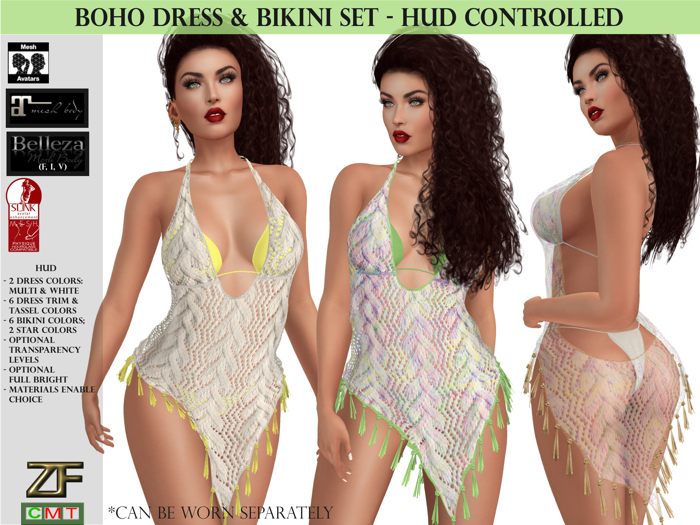 Zuloo - Boho Dress & Bikini Set w/HUD