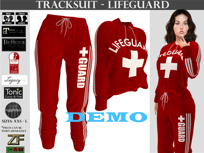 Zuloo - DEMO Tracksuit - Lifeguard - Mesh & Classic Bodies DEMO