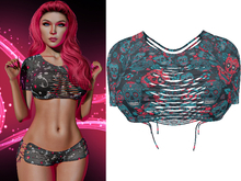 Cris Ripped Crop Top [Sugarskull Turquoise] - Maitreya (+Petite) • Legacy • Freya
