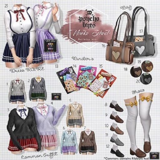 21 .{PSYCHO:Byts}. Naoko School - Dress RARE MAITREYA + HUD