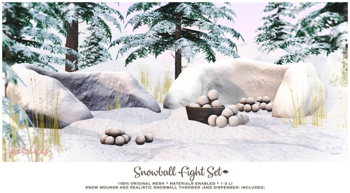 .peaches. Snowball Fight Set