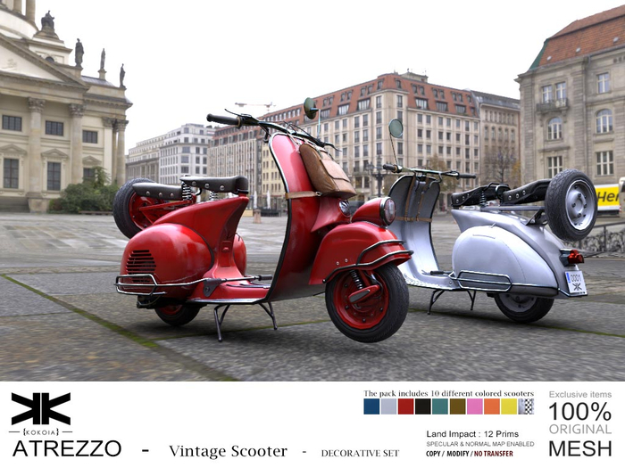 Atrezzo :: Vintage Scooter :: Pack 10 color :: {kokoia}