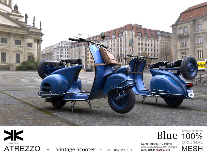 Atrezzo :: Vintage Scooter :: Blue :: {kokoia}