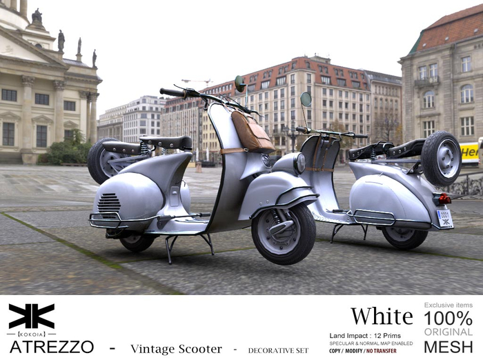 Atrezzo :: Vintage Scooter :: White :: {kokoia}