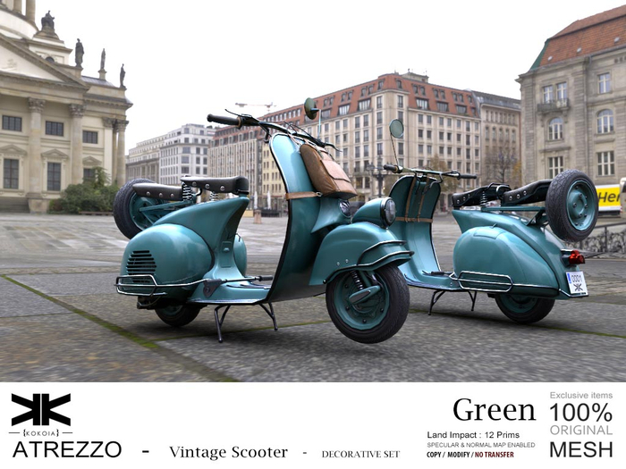 Atrezzo :: Vintage Scooter :: Green :: {kokoia}