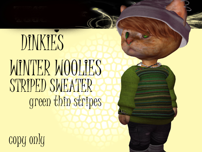 RT -WINTER WOOLIES -GREEN THIN STRIPE   -ADD TO UNPACK