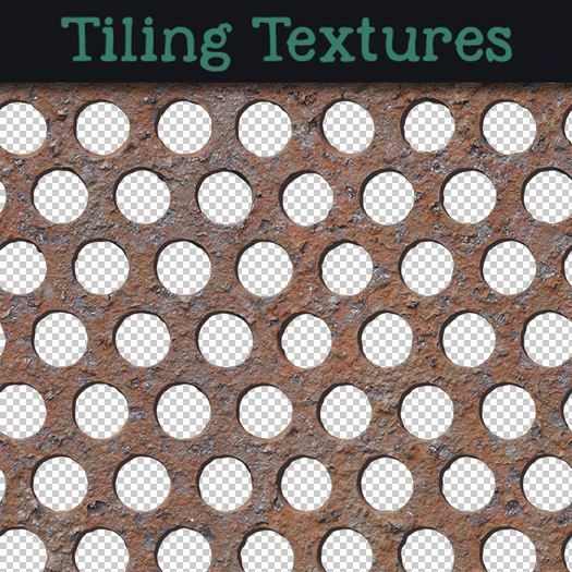 Rusty perforated metal sheet - seamless texture