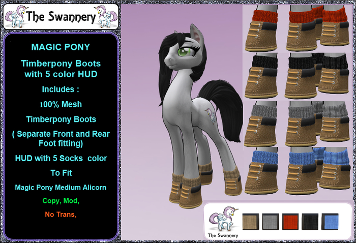 Magik Pony Medium Alicorn - Timberponies (Front & Rear)