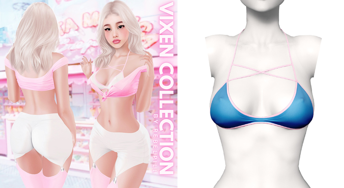 Rebelpill - Vixen Collection Bra Splashy Blue