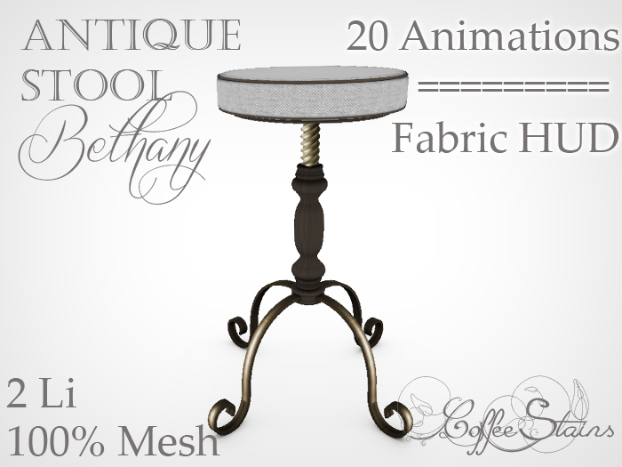 Coffee Stains - Antique Stool "Bethany"