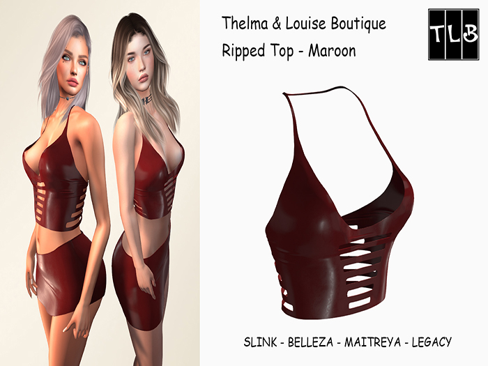 TLB - Ripped Top - Maroon