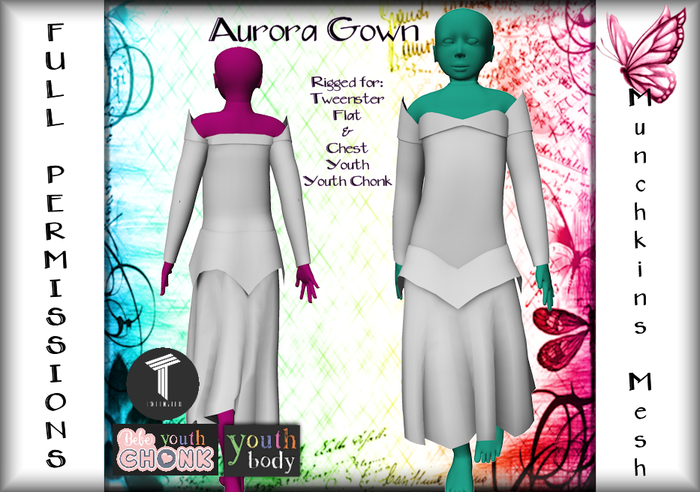 {M} [Full Perm Mesh] Aurora Gown [Combo]