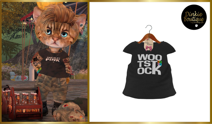 *DB* DINKIES BLACK MUSCLE TEE* Wootstock 2020