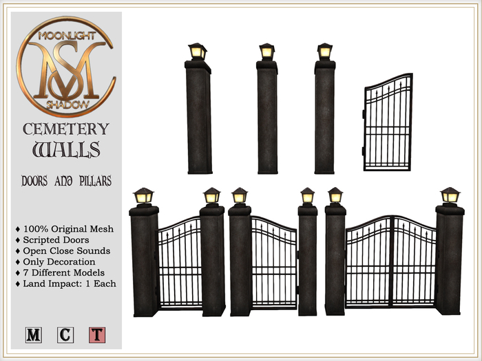 [MoonSha] Cemetery Walls - Doors & Pillars (Boxed)