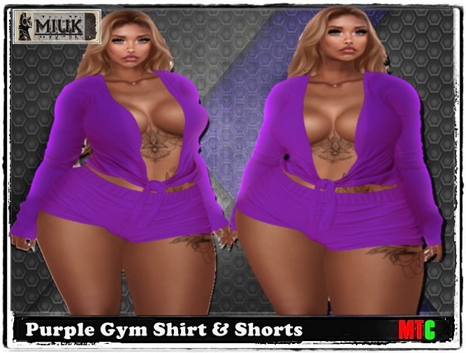 MIUK - Purple Gym  SHIRT & SHORTS